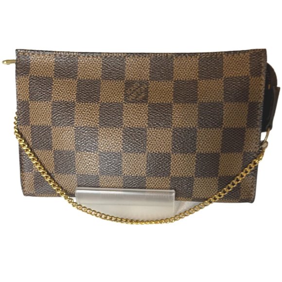 Louis Vuitton Handbags - LOUIS VUITTON Damier Ebene Marais Pouch with gold tone chain.